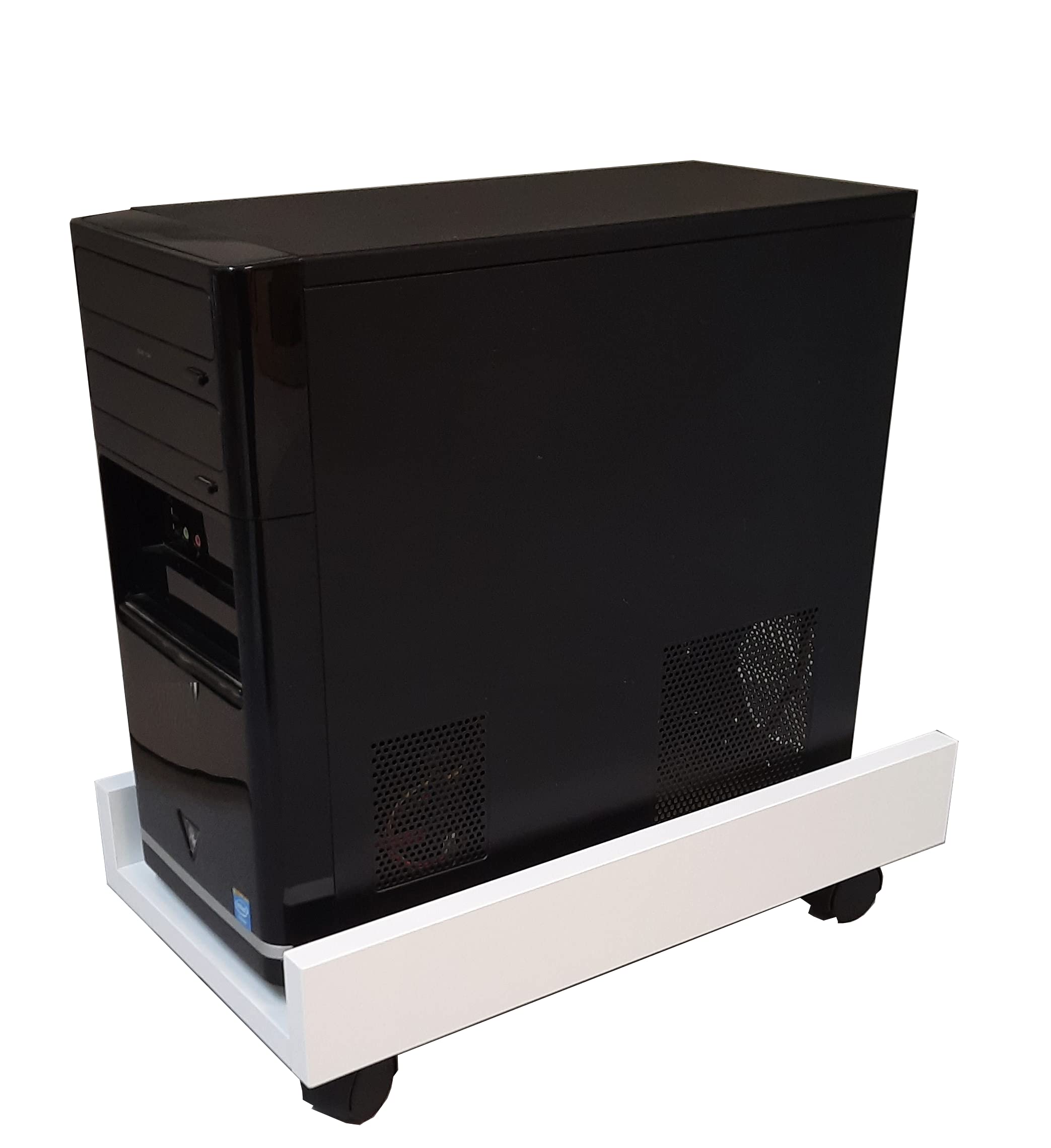 Henor Supporto CPU 25x45x12,5 Ruote Bianco Torre PC