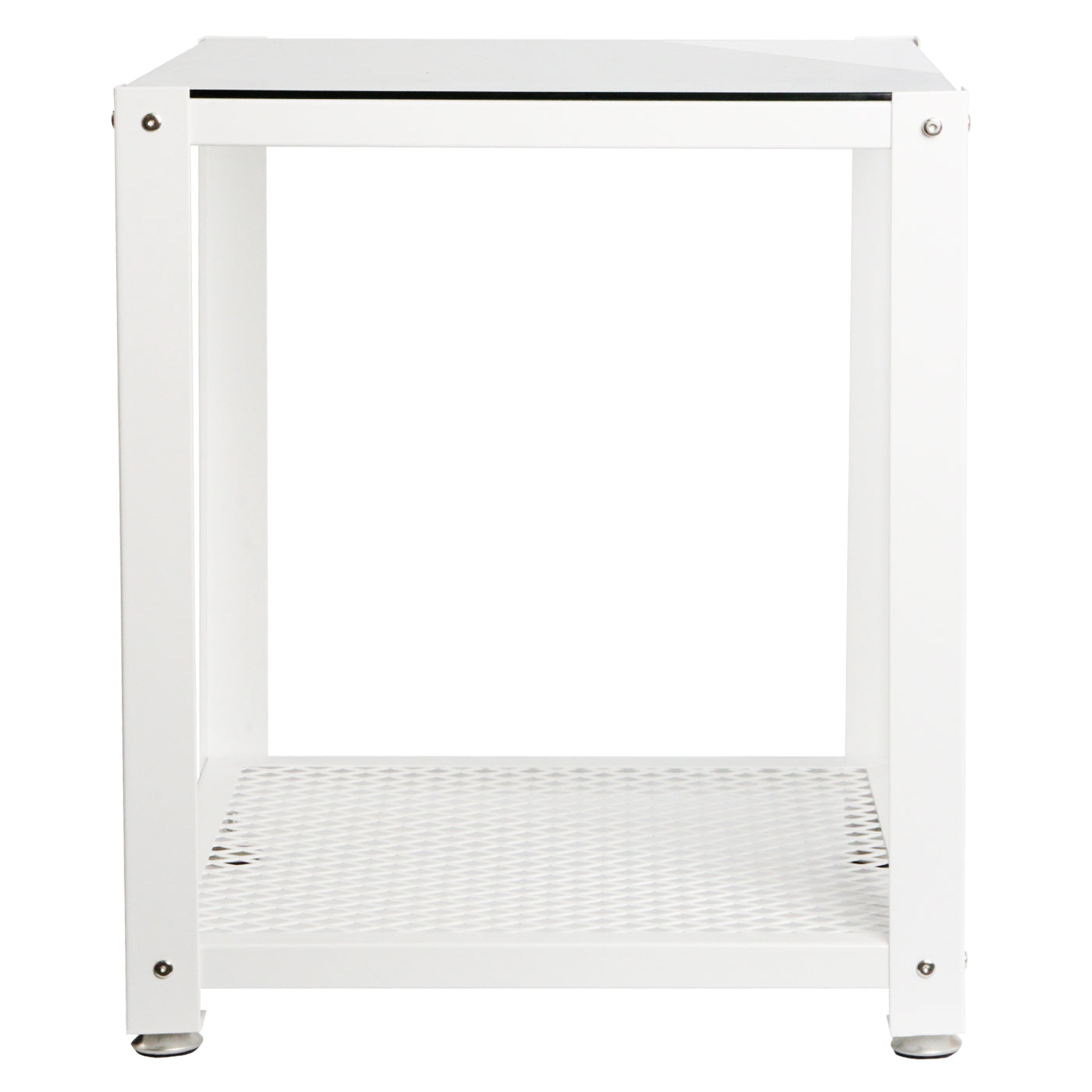 Jackcube Design Living Room Tavolino Quadrato Bianco Vetro 2 Ripiani