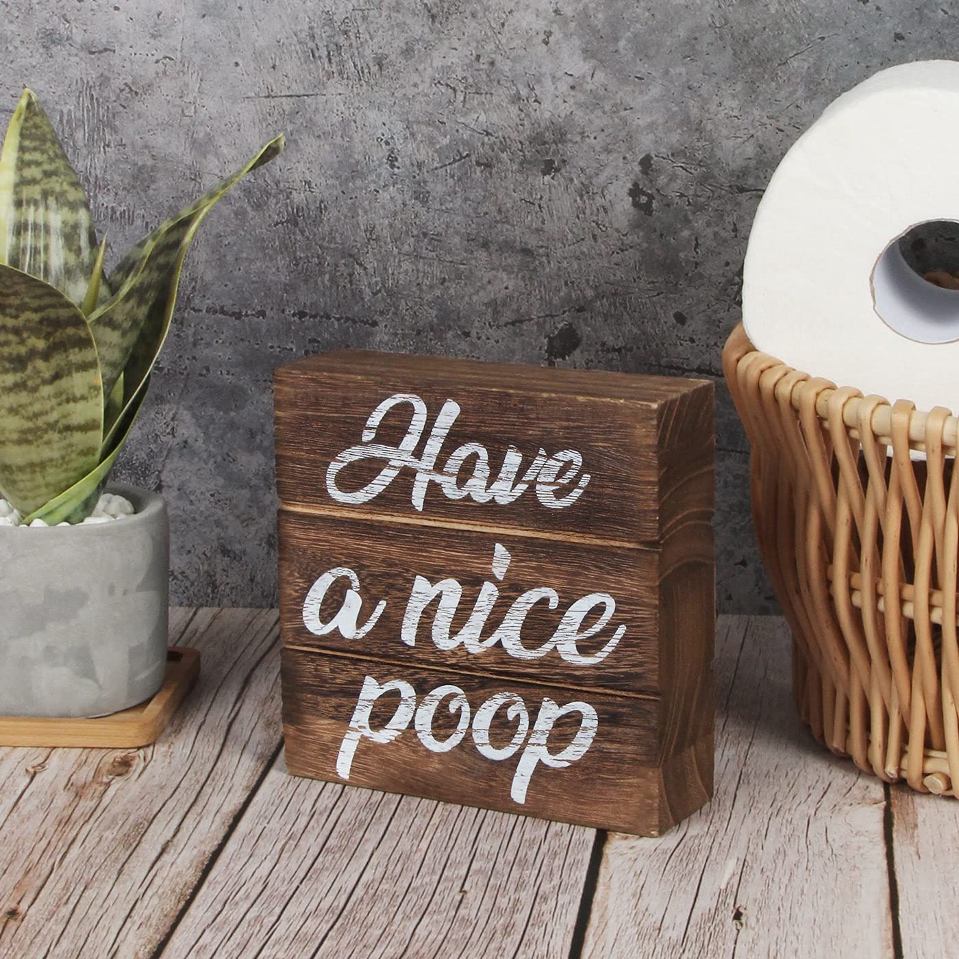 Jackcube Design Bathroom Targa Bagno Legno Bifacciale 13 cm