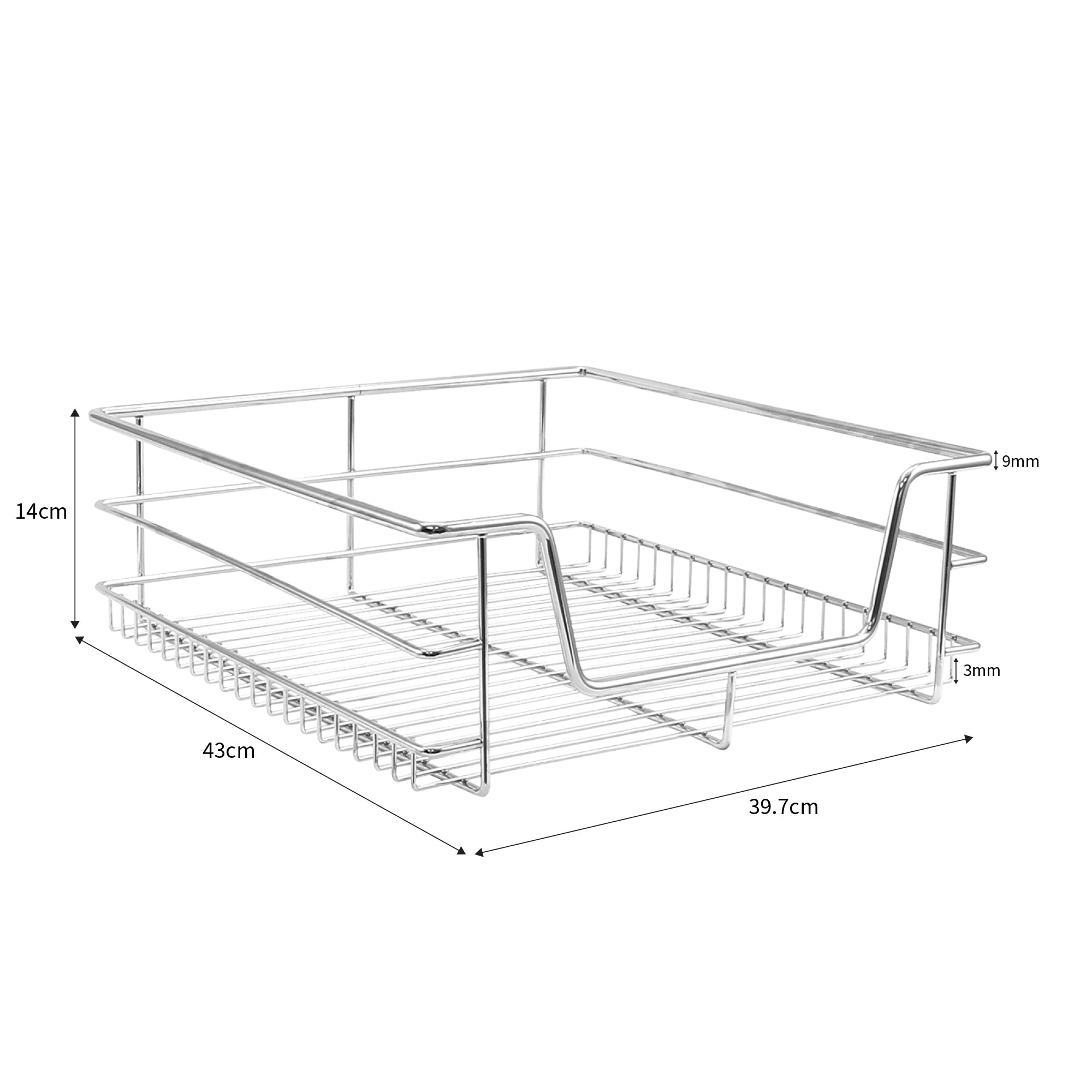 Q-Rax Cestelli Estraibili Cucina Acciaio 50cm 2 Cesti 20kg
