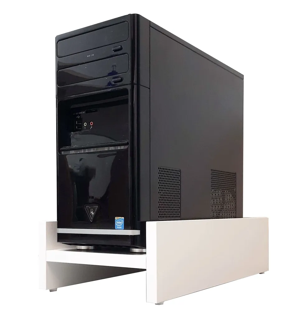 Henor Prese della CPU supporto torre legno 25x45x12 cm bianco