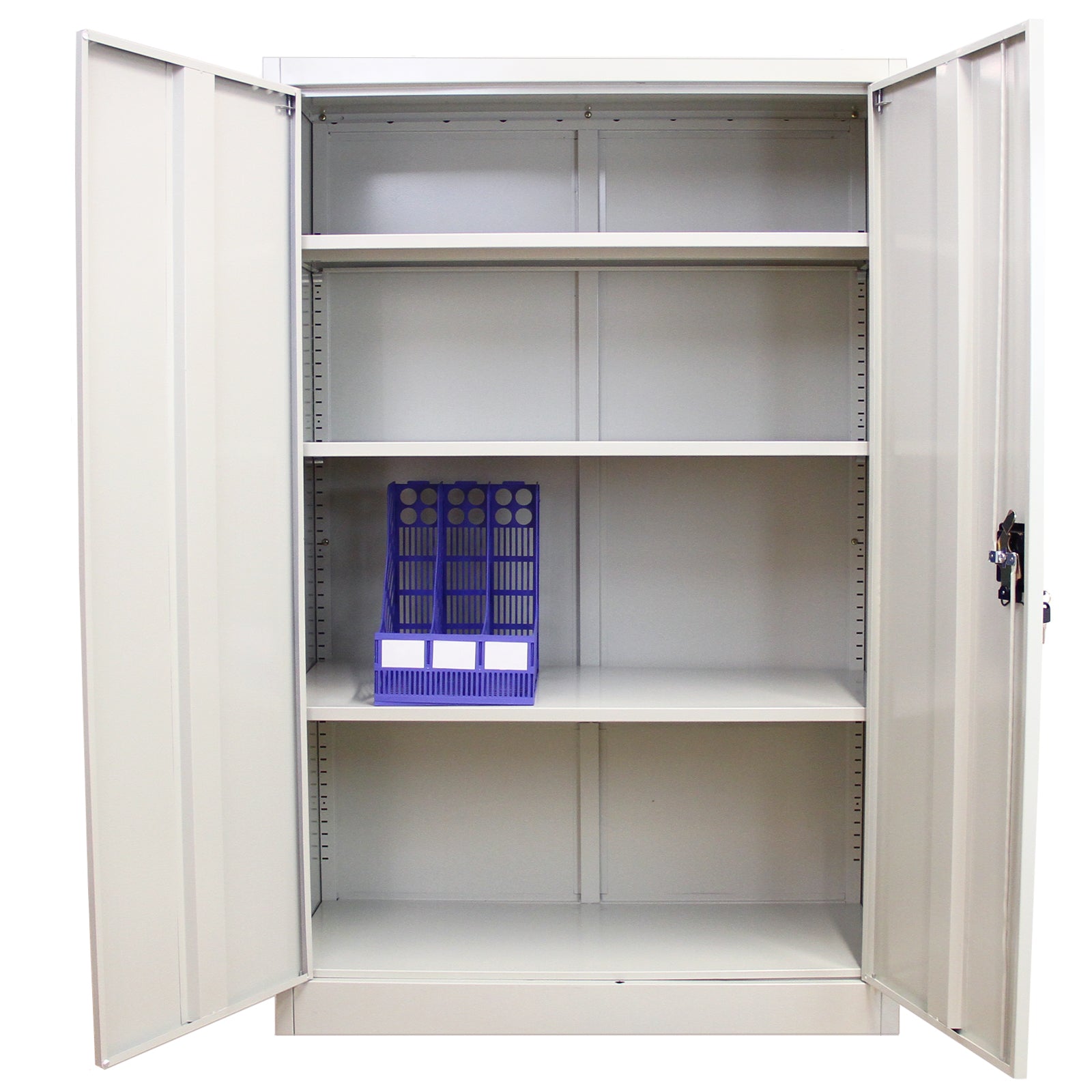 Q-Rax Armadietto Acciaio Grigio Alto 140x90x40 cm 3 Ripiani