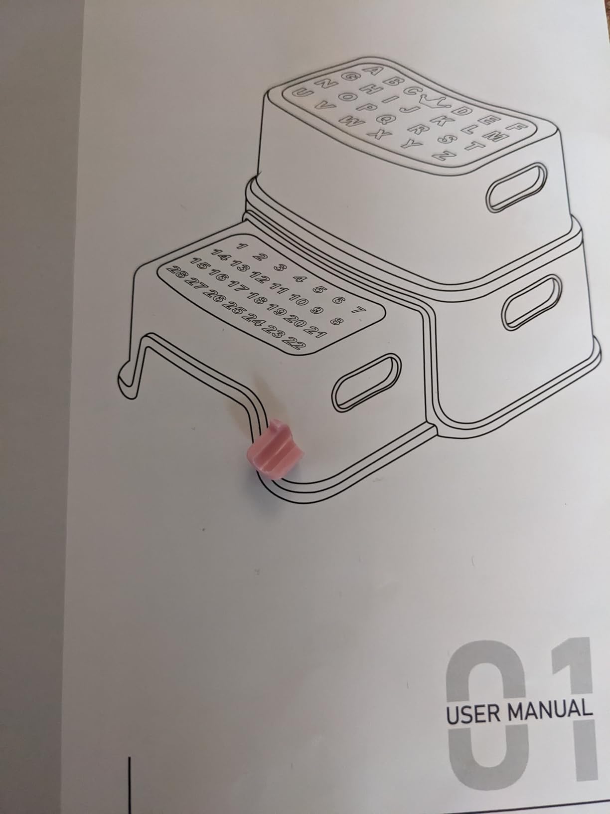 DEANIC Sgabelli e Scalette da Bagno 2 Gradini Grigio Antiscivolo