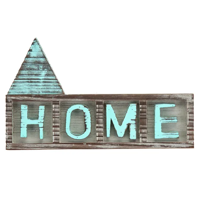 Jackcube Design Wall Décor Scritta Home Legno Teal 12,5"