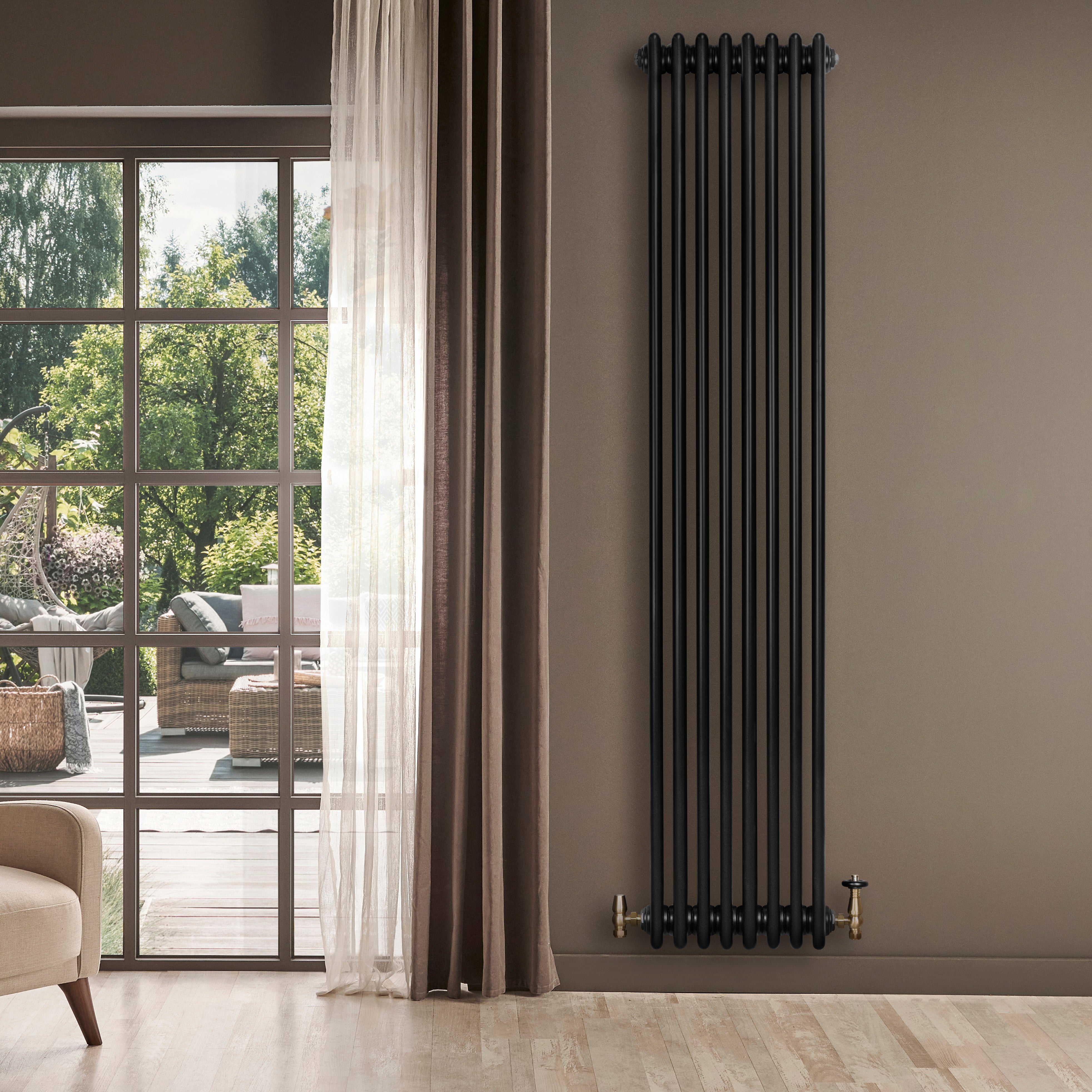 Q-Rax Radiatore Tradizionale 4 Colonne 1800x380 mm Nero