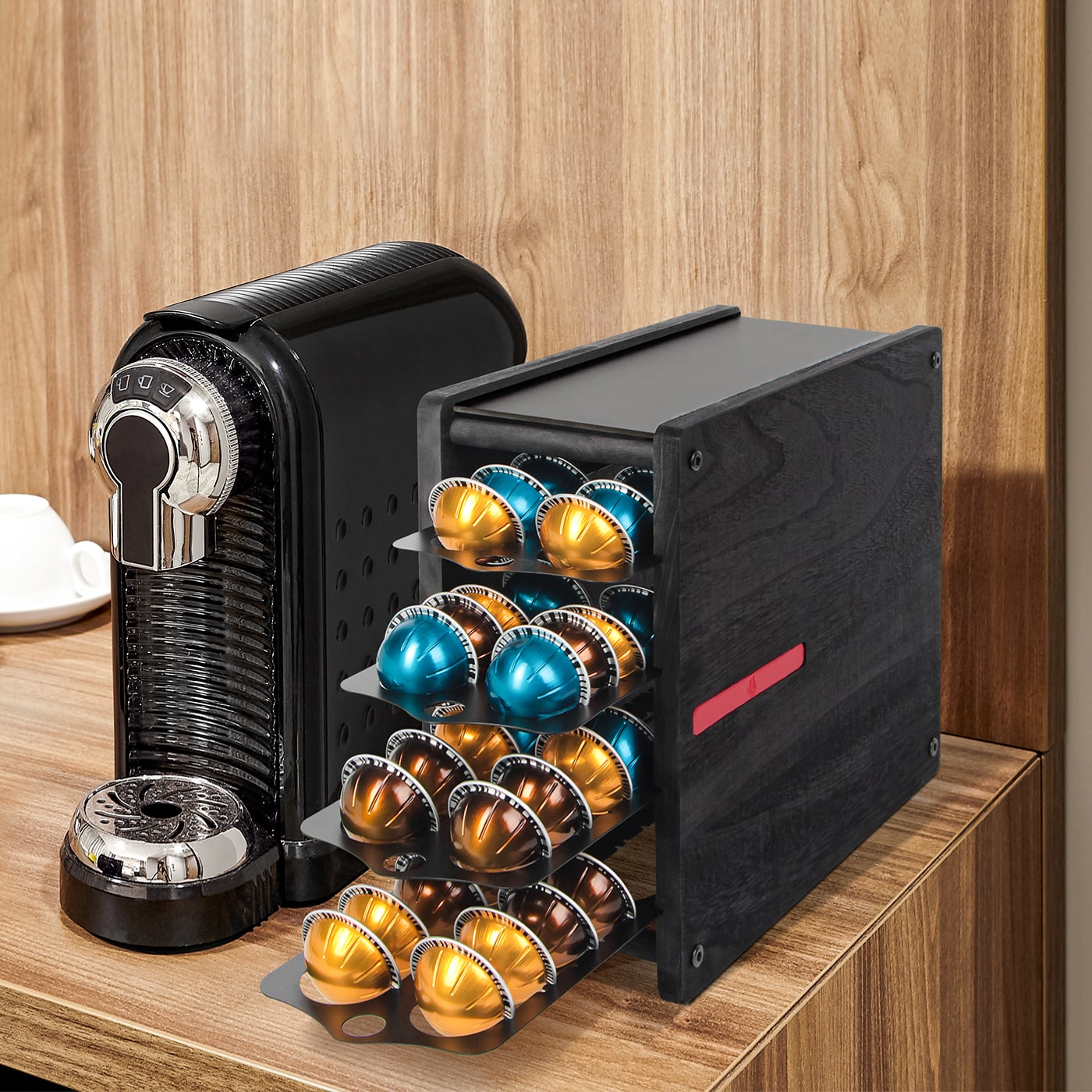 Jackcube Design portacapsule nero 4 piani 80 capsule Vertuo