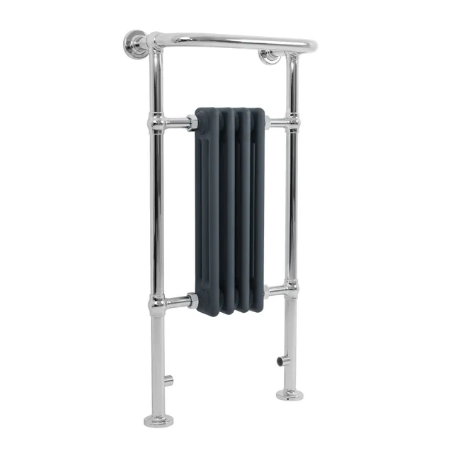 Q-Rax Scaldasalviette 950x480 mm Grigio Antracite Barra Cromata