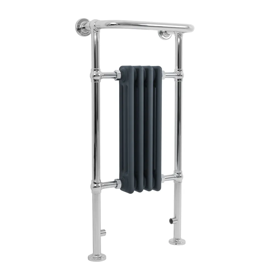 Q-Rax Scaldasalviette 950x480 mm Grigio Antracite Barra Cromata