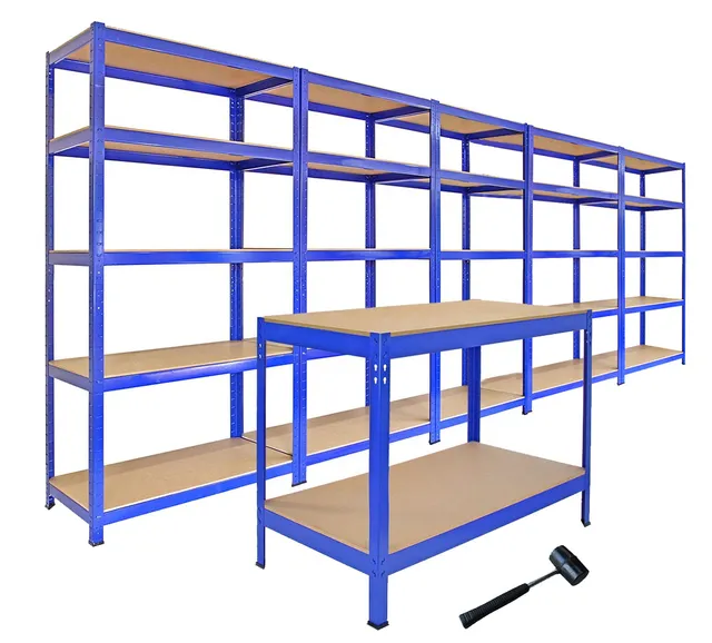 Q-Rax T-Rax scaffale garage blu 75x30 5 pezzi banco