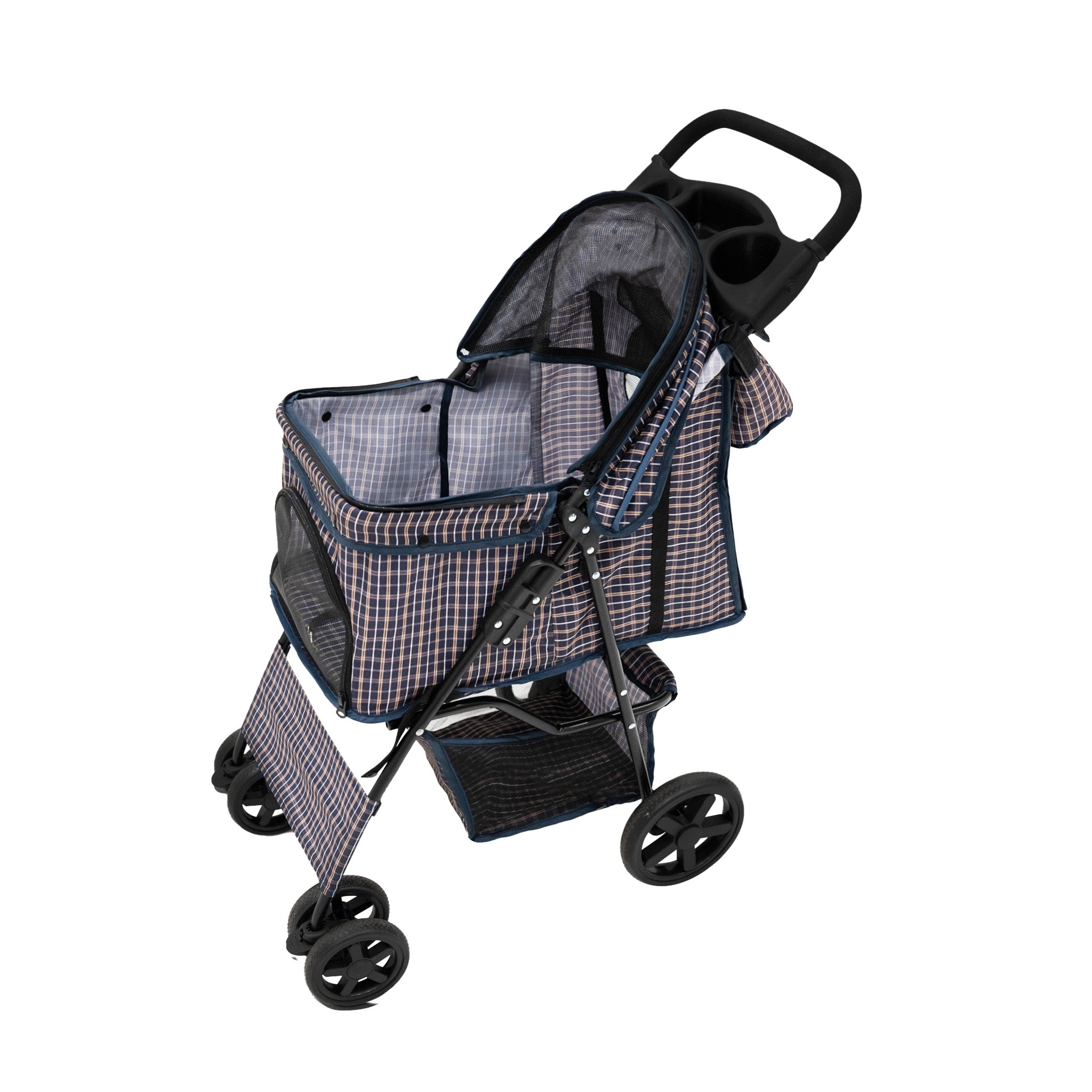 Q-Rax Accessori Casa Passeggino Animali Blu Tartan 15kg
