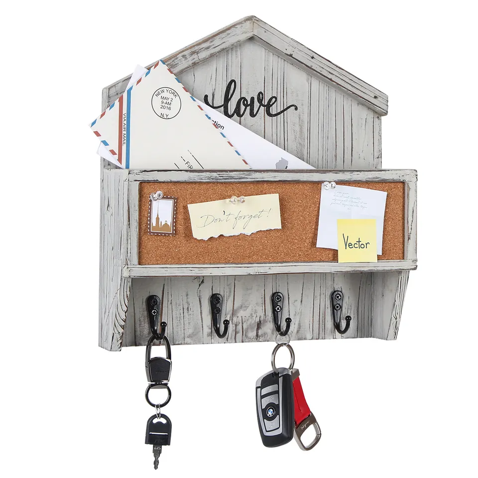Jackcube Design Entryway Portachiavi Parete 4 Ganci Bianco