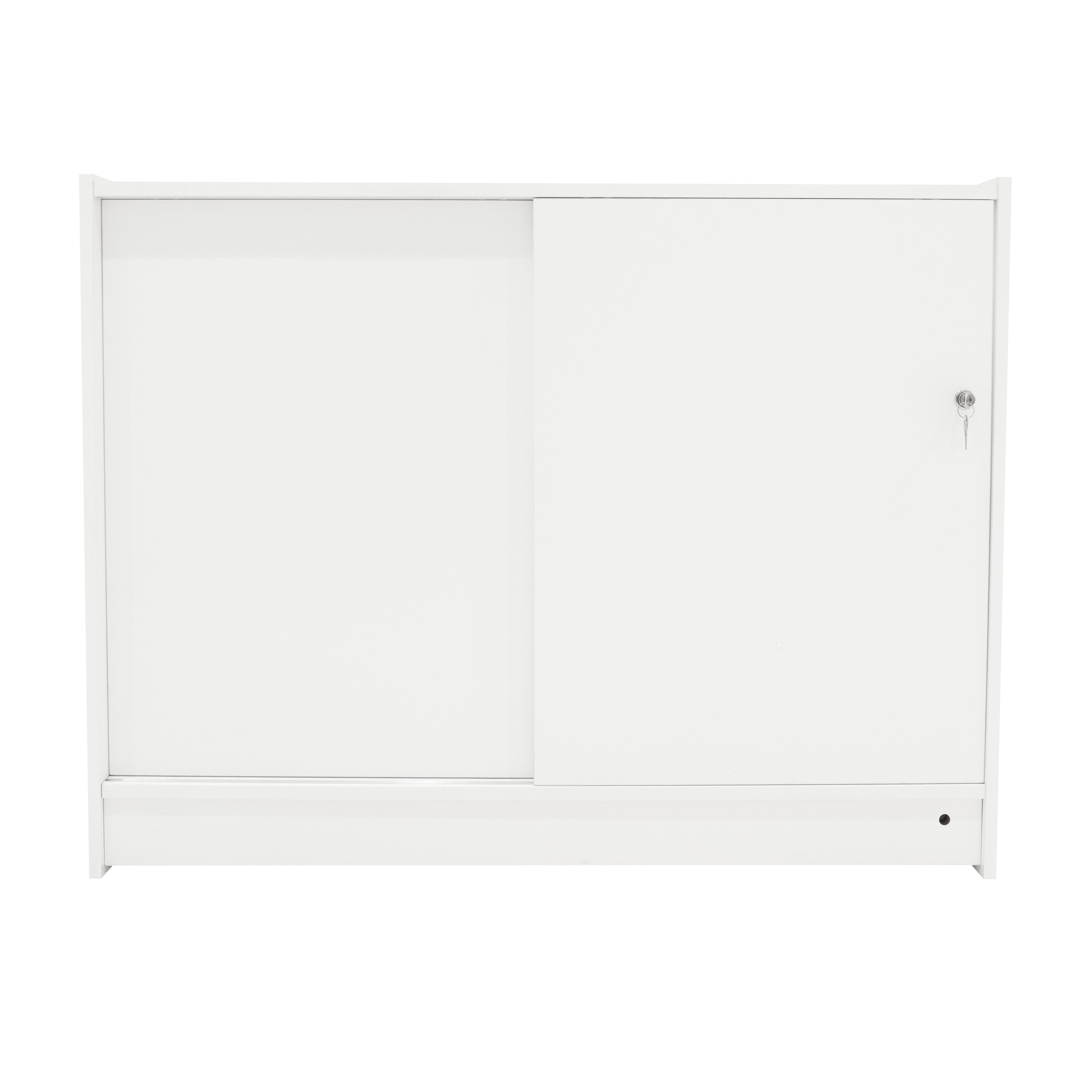 Q-Rax C1200 Bancone Negozio Bianco LED con Serratura