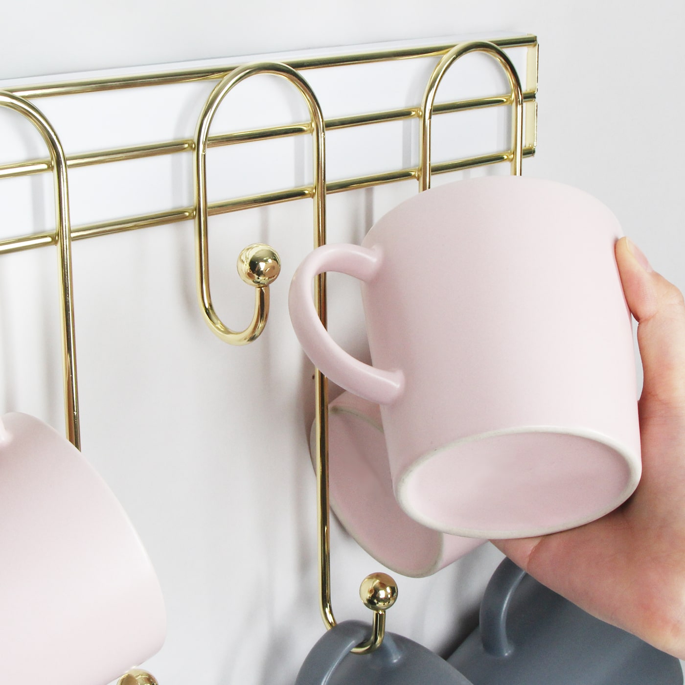 Jackcube Kitchen Portatazze Parete Oro 8 Ganci Metallo