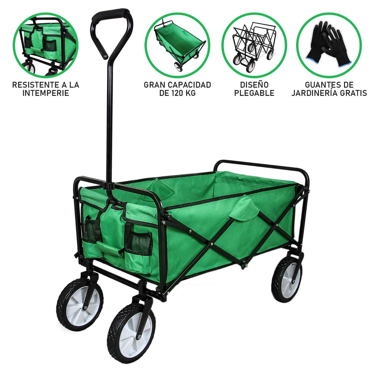 Q-Rax Carrello Giardino Pieghevole 70 kg tessuto impermeabile