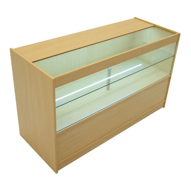 Q-Rax C1500 Bancone Negozio LED Acero con Vetro