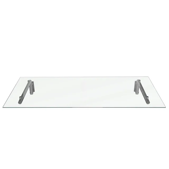 Q-Rax Deposito all'Aperto Pensilina Vetro 144x80 Staffe Inox Satinato