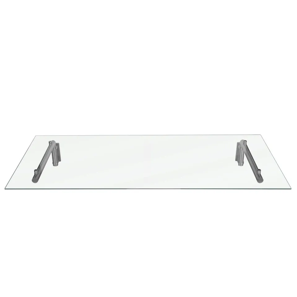 Q-Rax Deposito all'Aperto Pensilina Vetro 144x80 Staffe Inox Satinato
