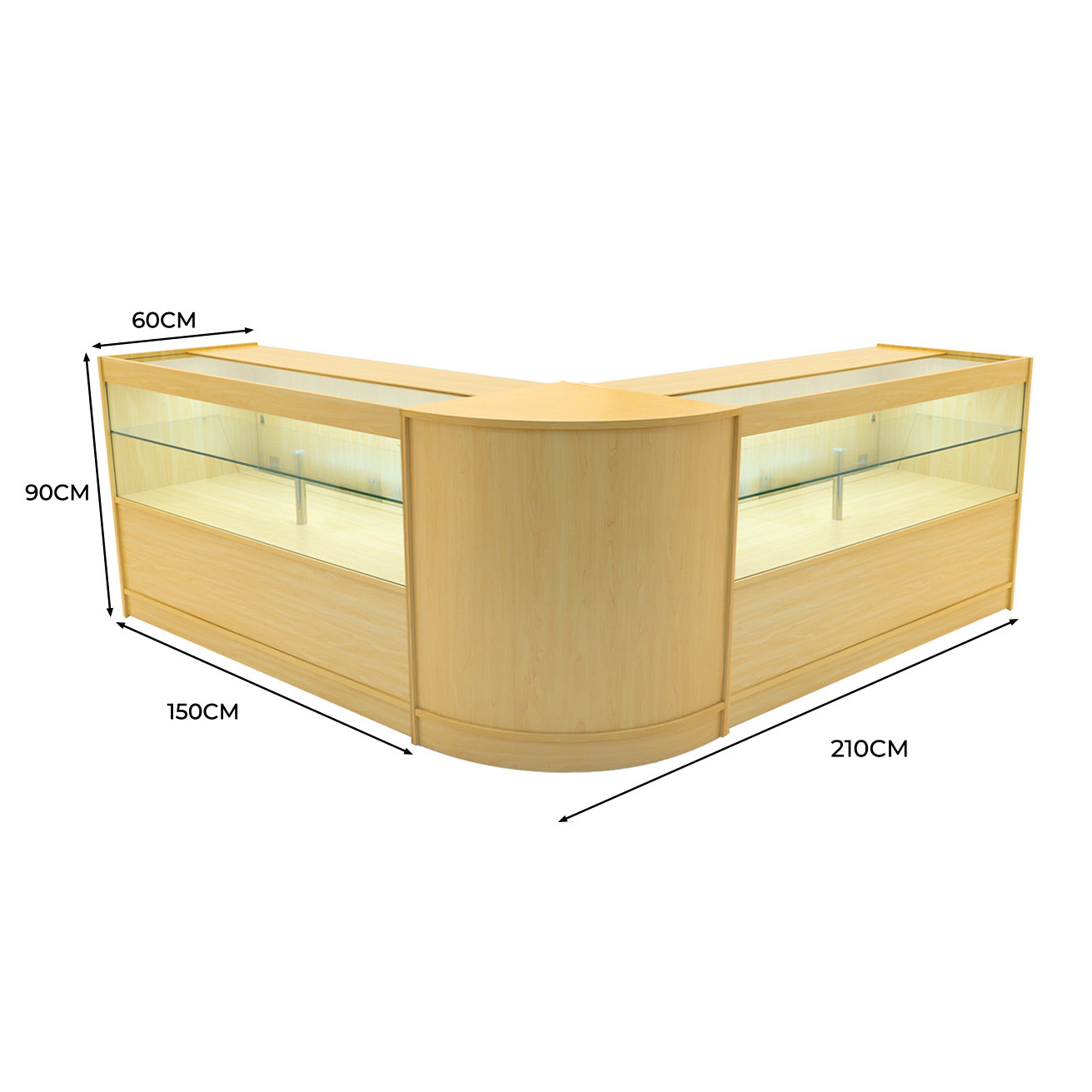 Q-Rax Selene Set Banconi LED 2xC1500+CM60 Acero Vetro