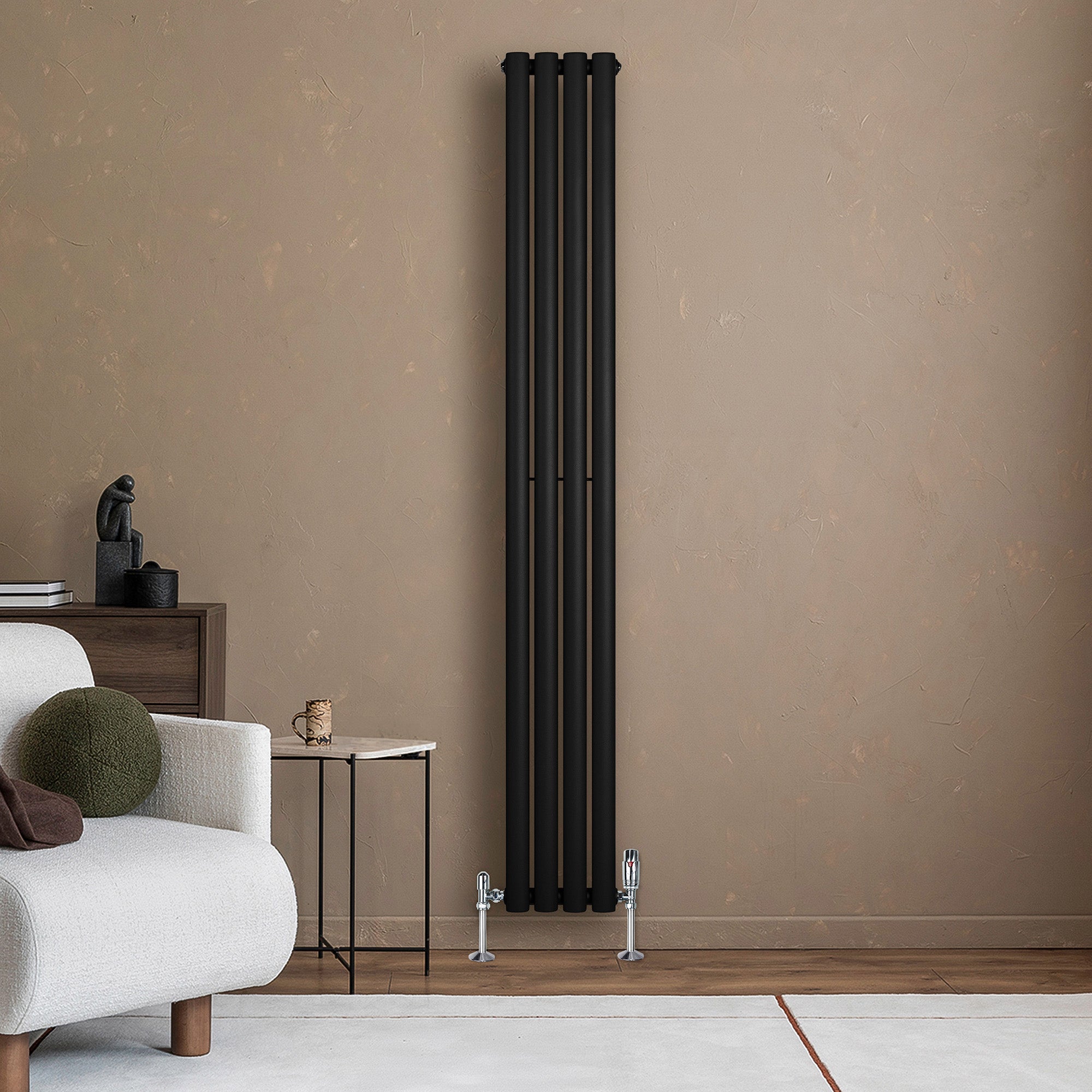 Q-Rax Radiatori Tradizionali 1800x240 radiatore nero verticale ovale