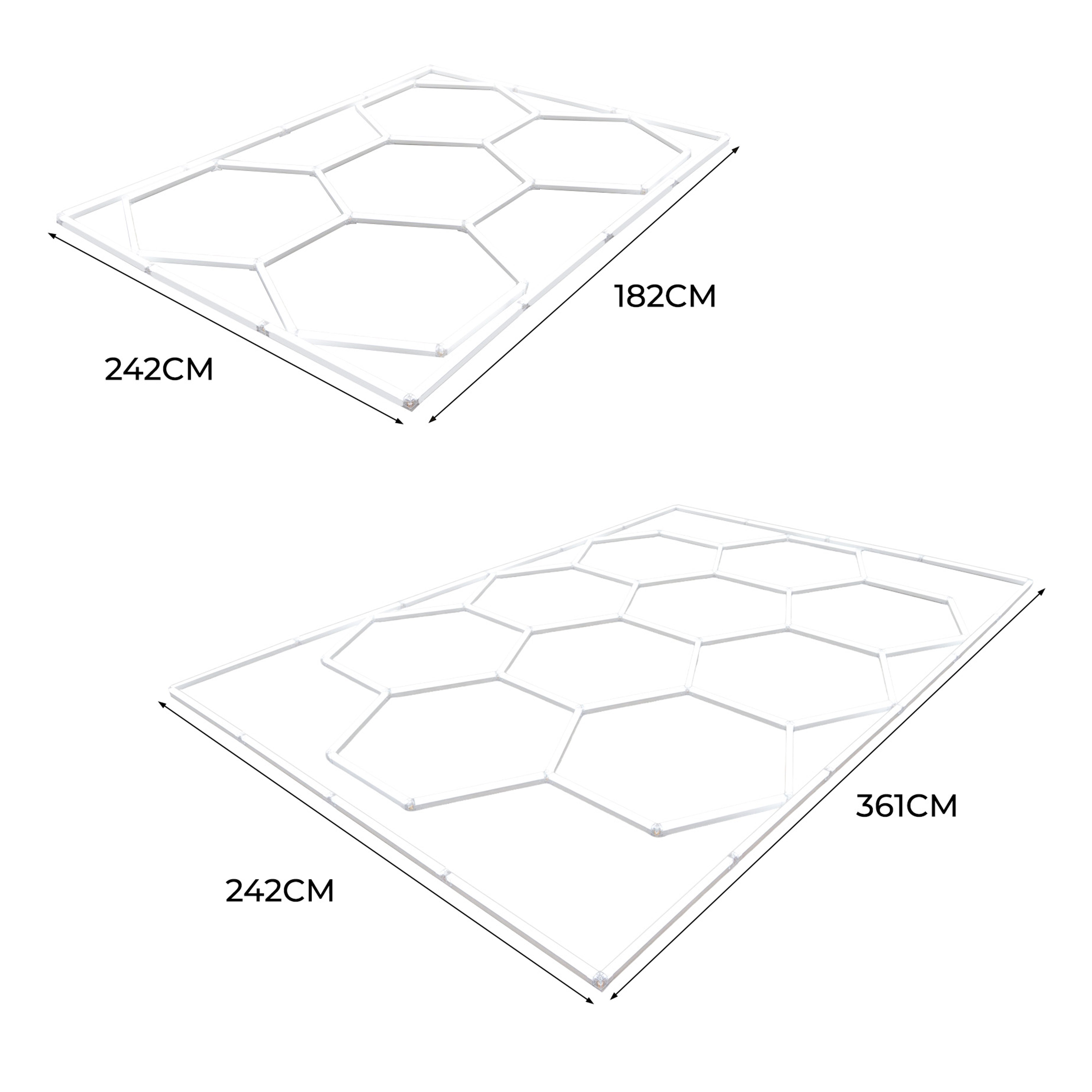 Q-Rax Sistema LED Esagonale x10 luce 6000K con cornice