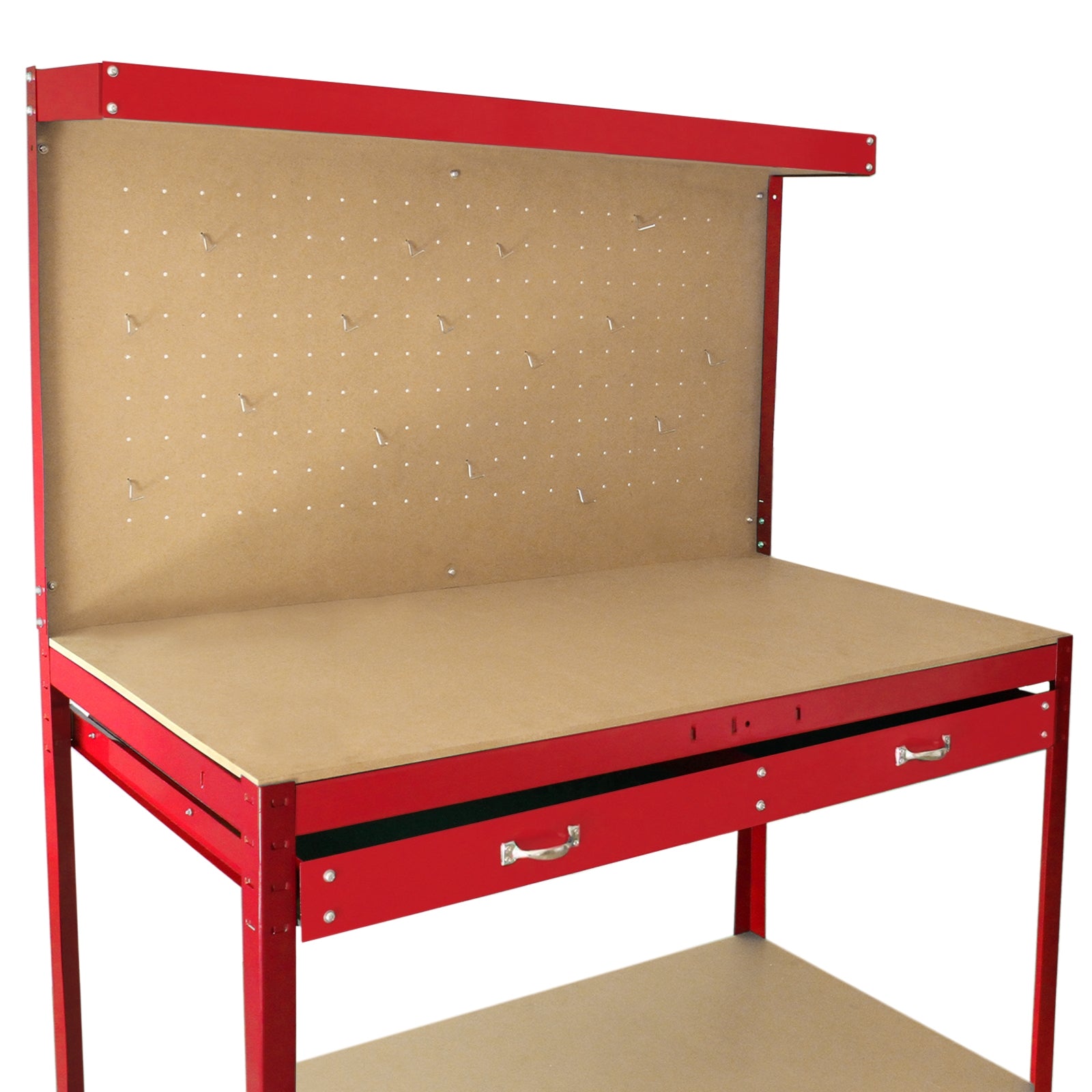 Q-Rax Banchi da Lavoro 120cm banco rosso con cassetto