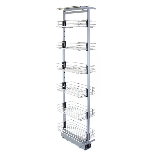 Q-Rax Ristorazione Colonna Estraibile Inox 6 Cestelli 170-195 cm