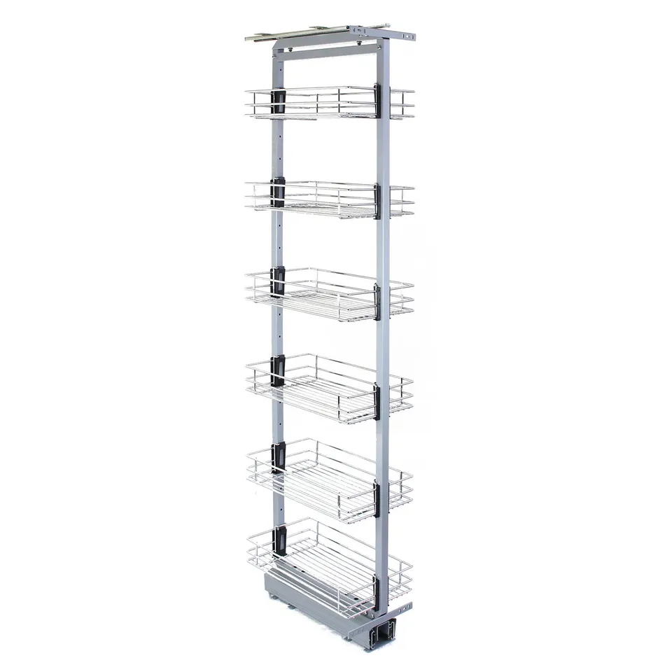 Q-Rax Ristorazione Colonna Estraibile Inox 6 Cestelli 170-195 cm