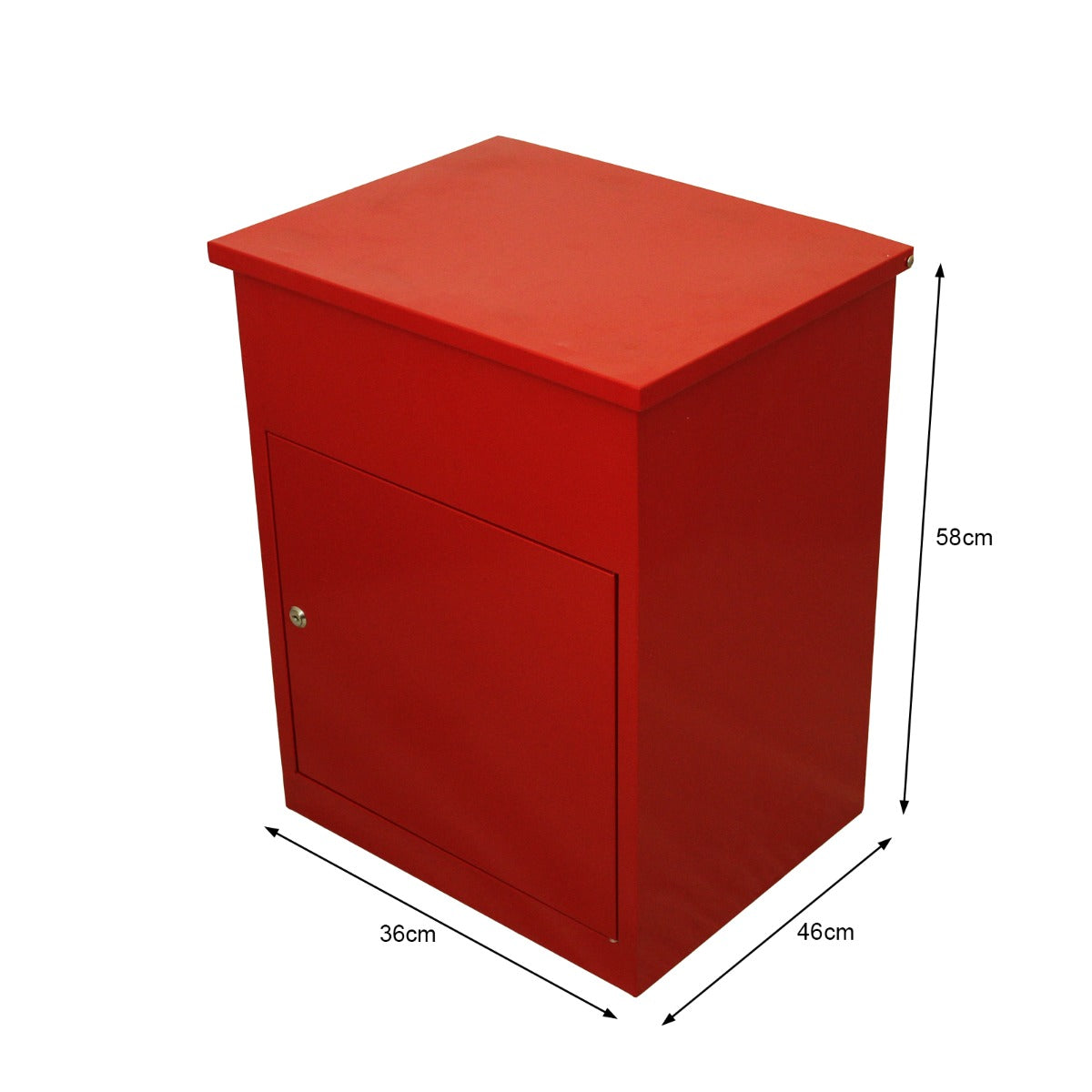 MonsteShop Cassetta Postale Pacchi Rosso Acciaio 58 cm