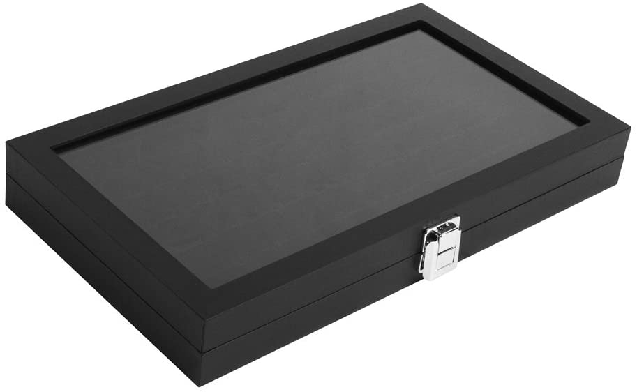 Jackcube Design portaanelli nero velluto 72 scomparti coperchio