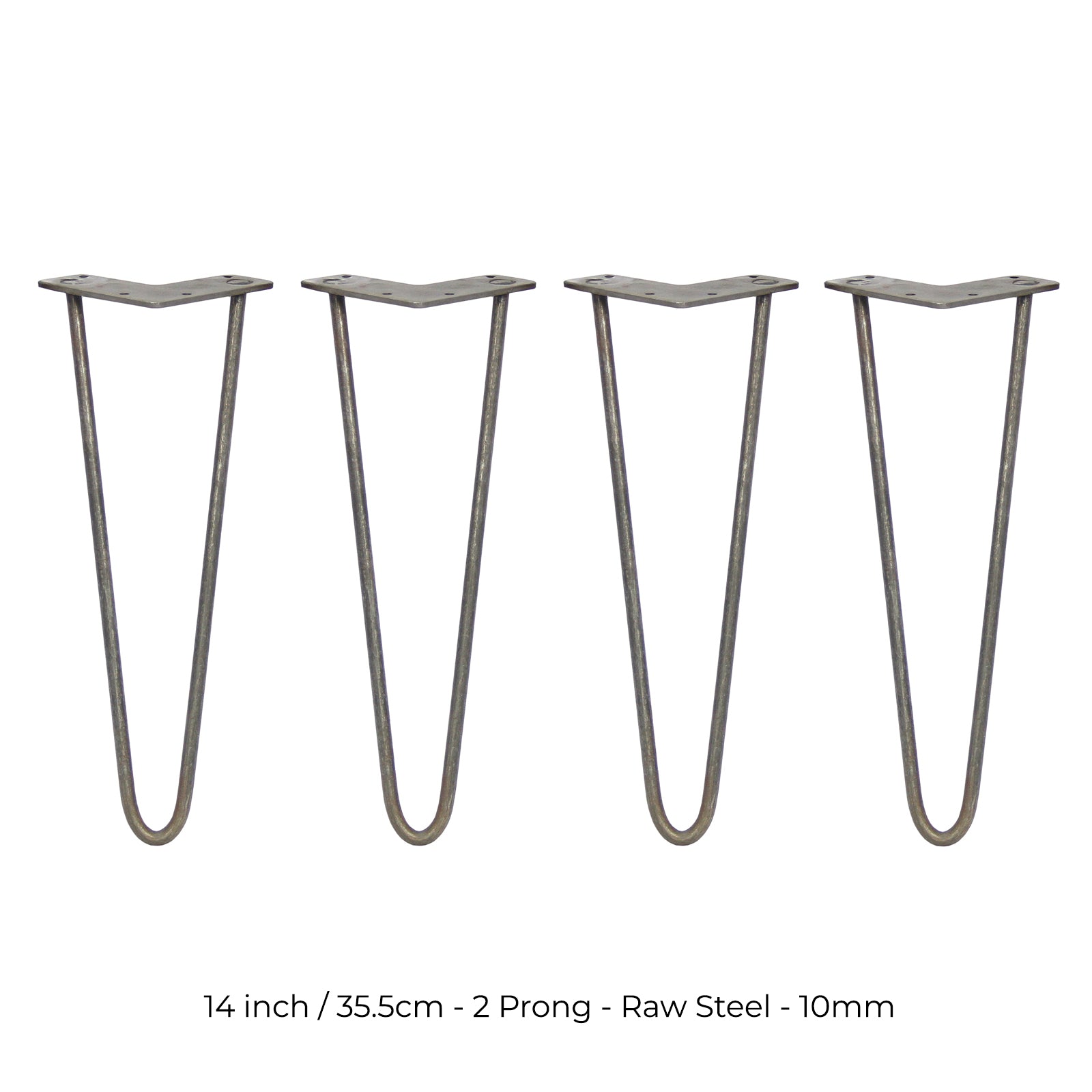 Q-Rax 4 Gambe Tavolo Forcina 35,5cm Acciaio Naturale 10mm