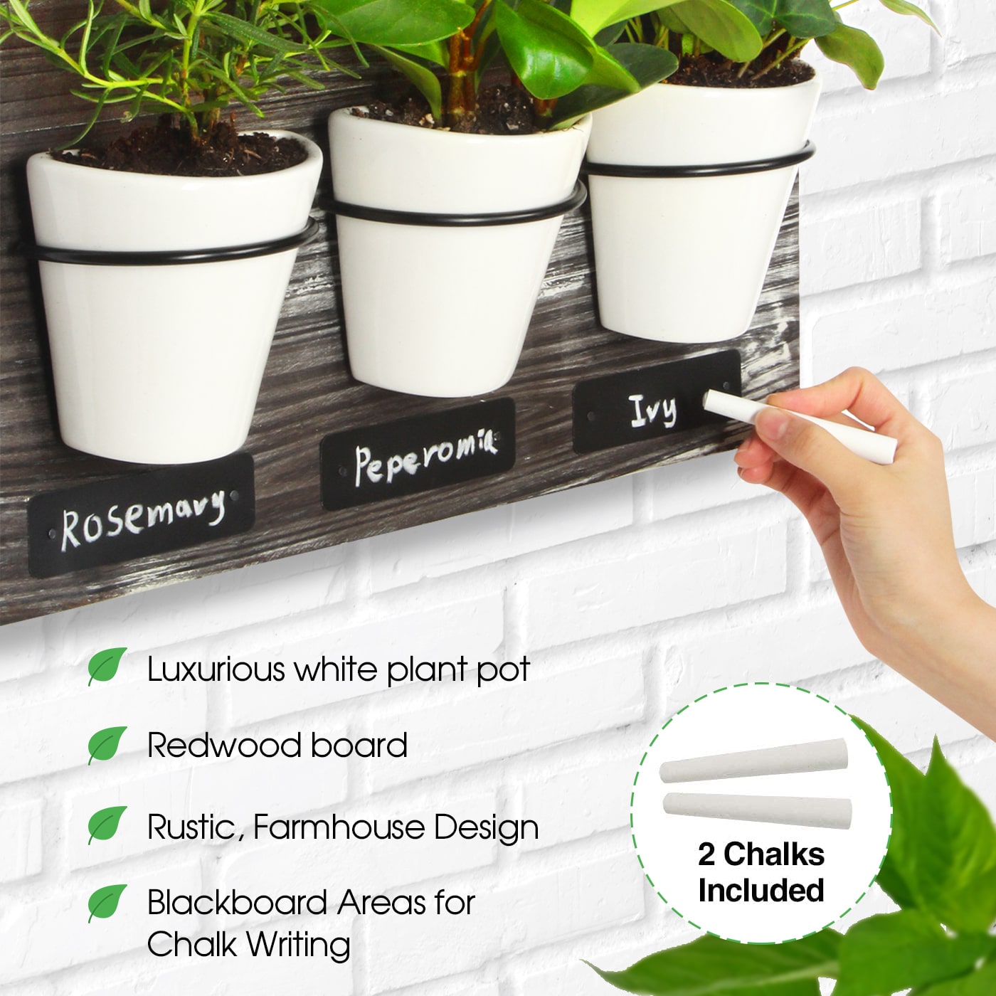 Jackcube Design Plant portavasi da parete 3 vasi ceramica