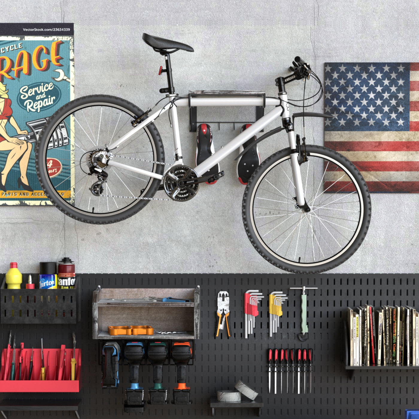 Jackcube Design Equipment Storage Set 2 Portabici Mensola Legno