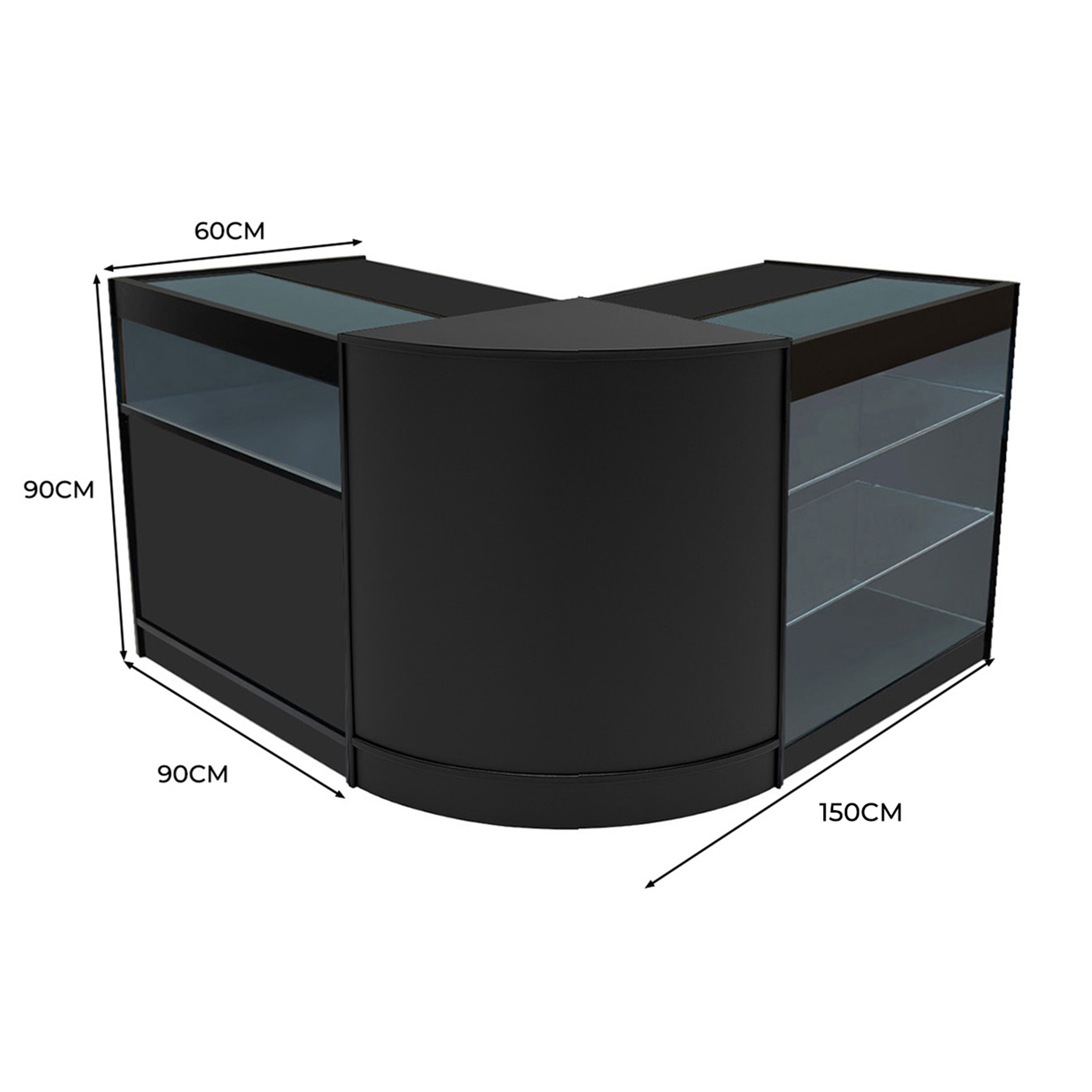 Q-Rax Set Banconi Negozio Triton LED K900 B900 CM60 Nero