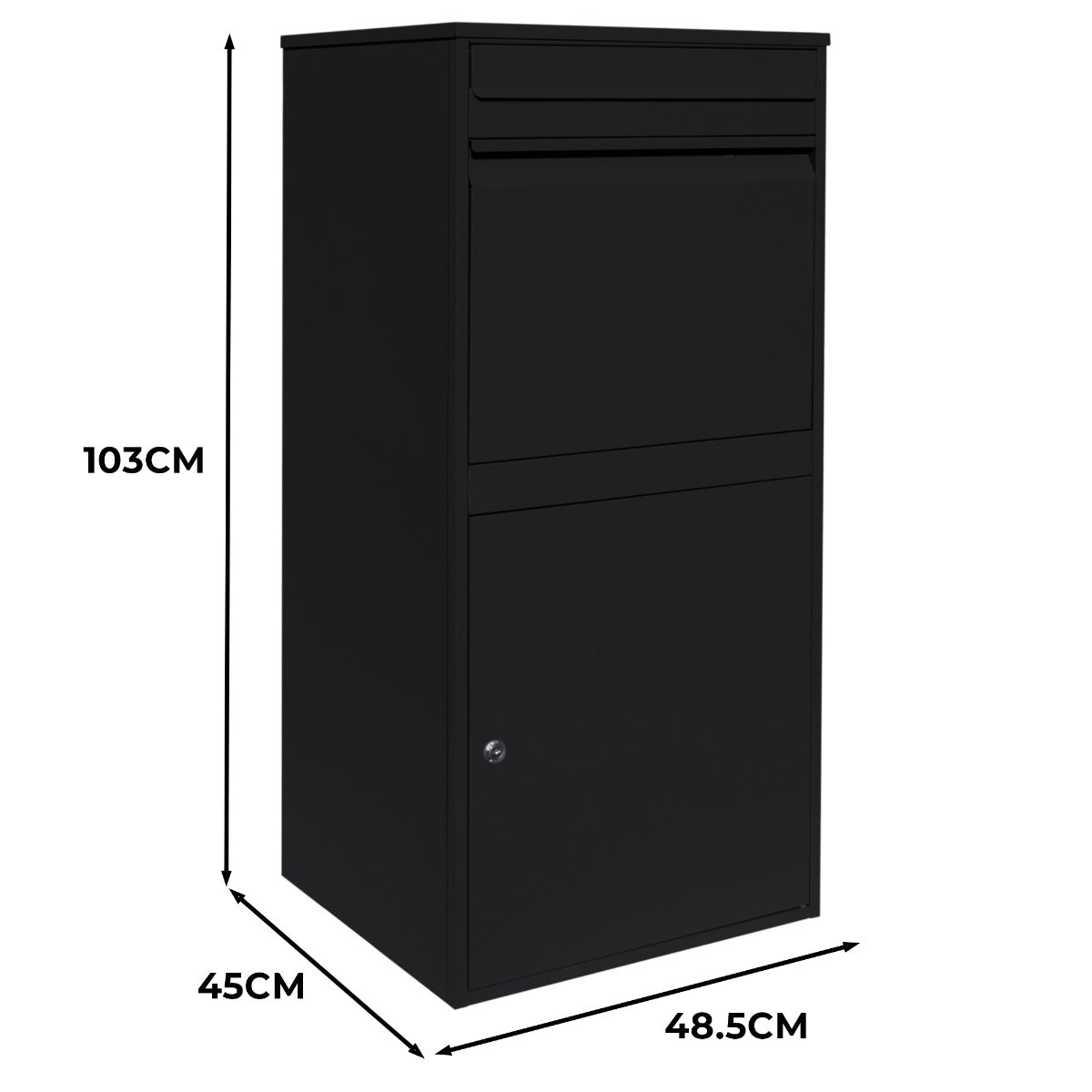 Q-Rax Accessori Cassetta postale pacchi XL nero antifurto acciaio