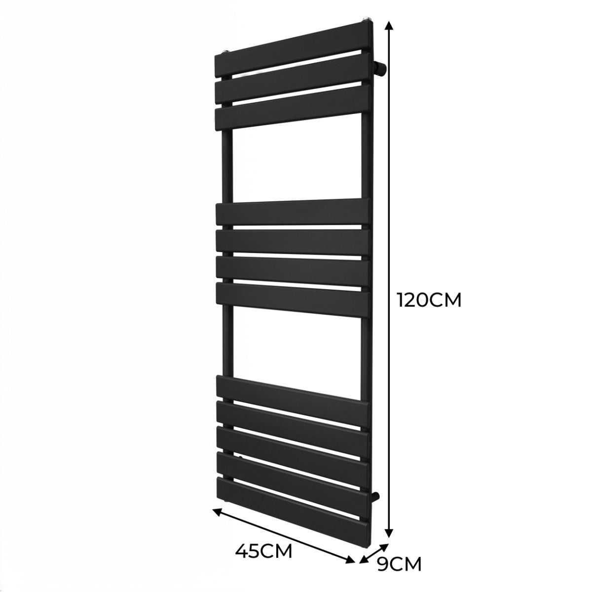 Q-Rax Radiatore Scaldasalviette 1200x450mm Nero