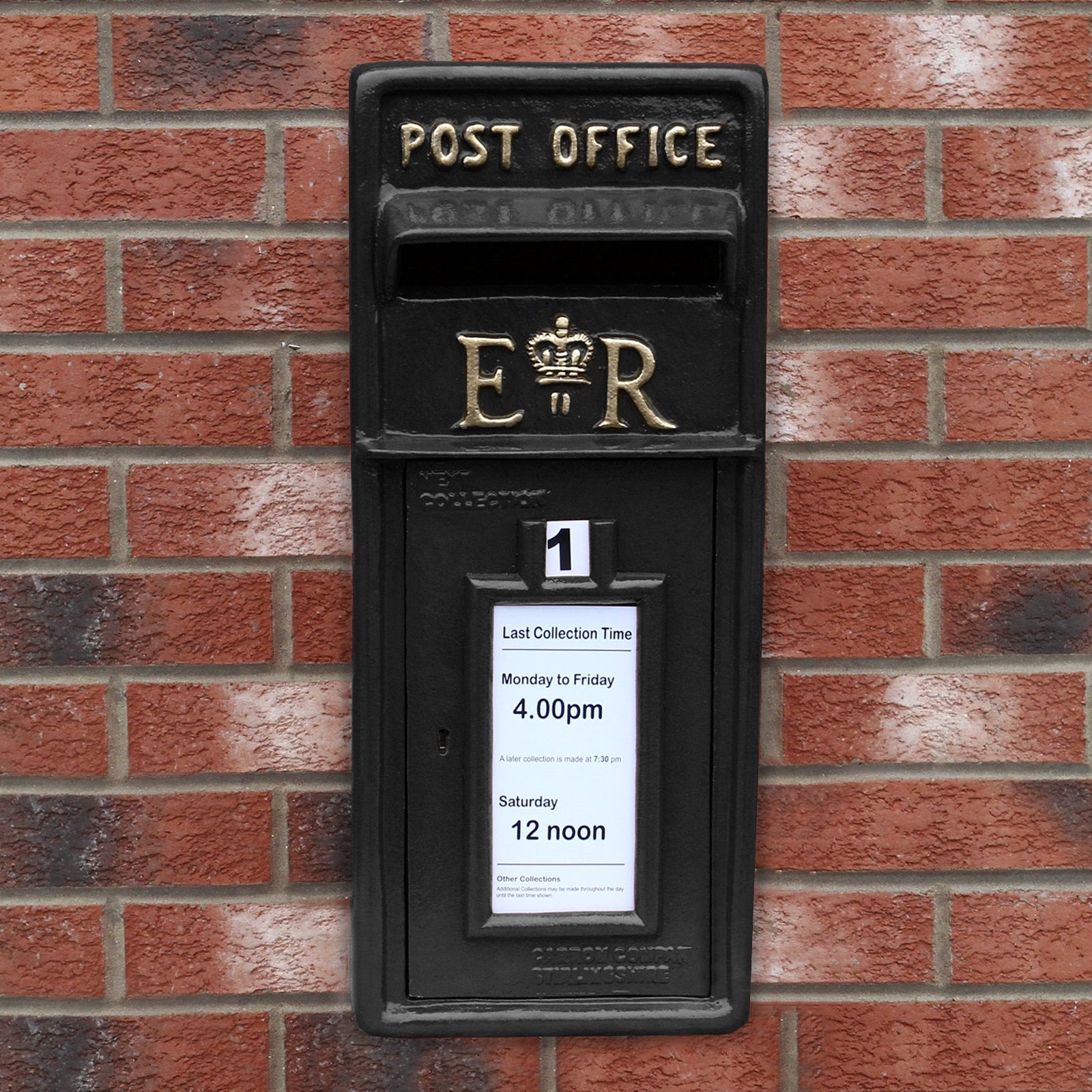Q-Rax Britannica Cassetta Postale con Piedistallo Nero Ghisa