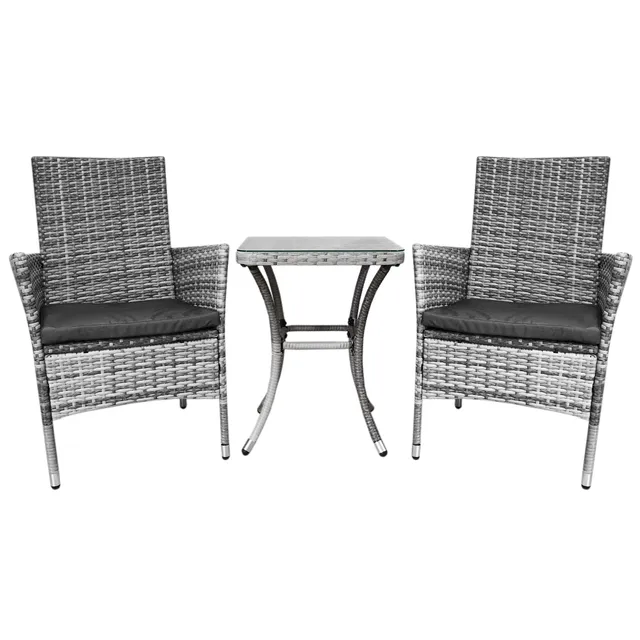 Q-Rax Jardí Set Bistro Giardino Polyrattan 2 Poltrone Tavolino