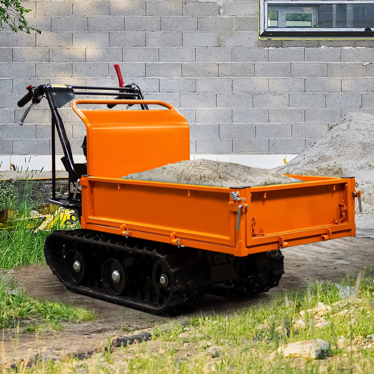 Q-Rax Mini Dumper Cingolato Benzina 300 Kg 6.5HP