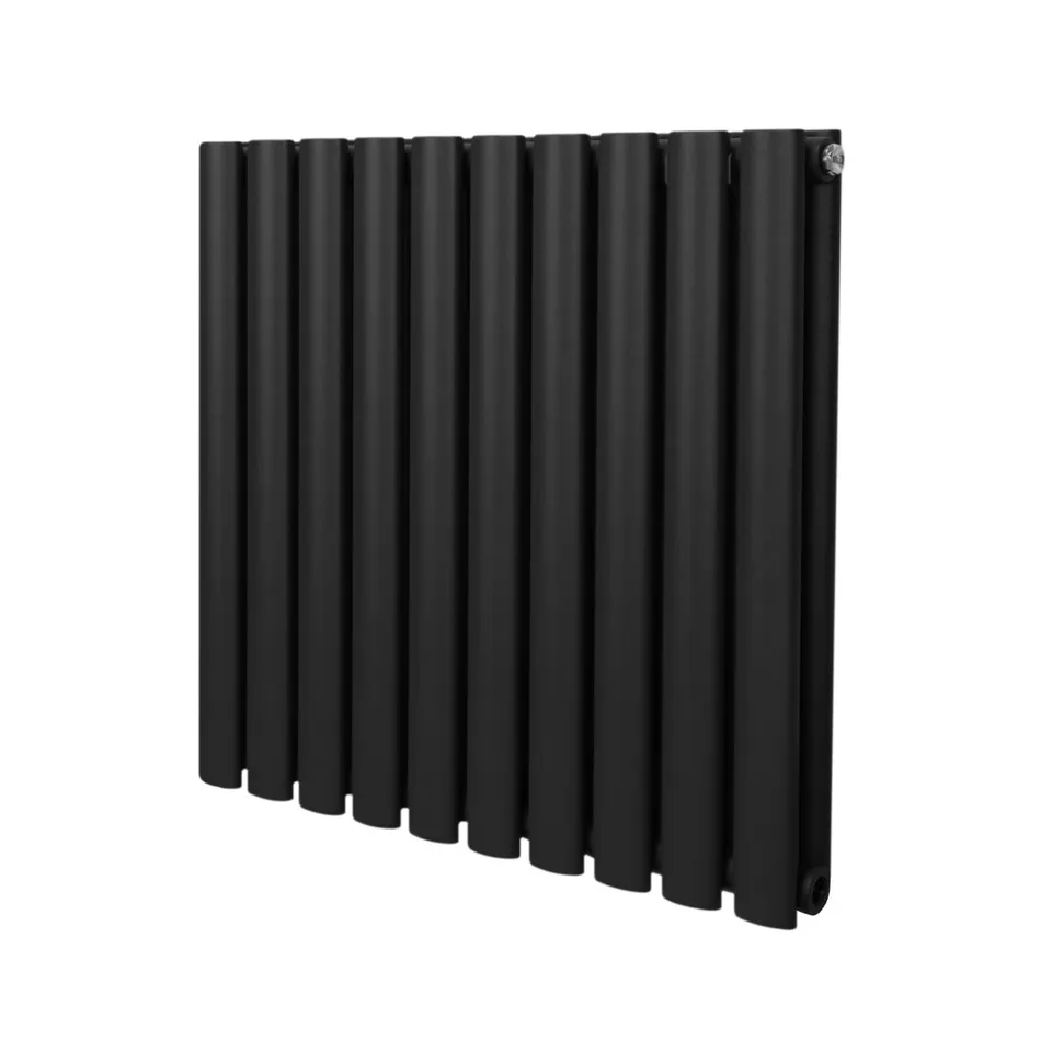 Q-Rax Ovale 600x600 mm Termosifone Colonna Nero Acciaio