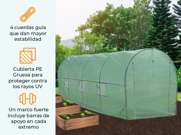 Q-Rax 5x2 m serra tunnel giardino 19 mm con porte