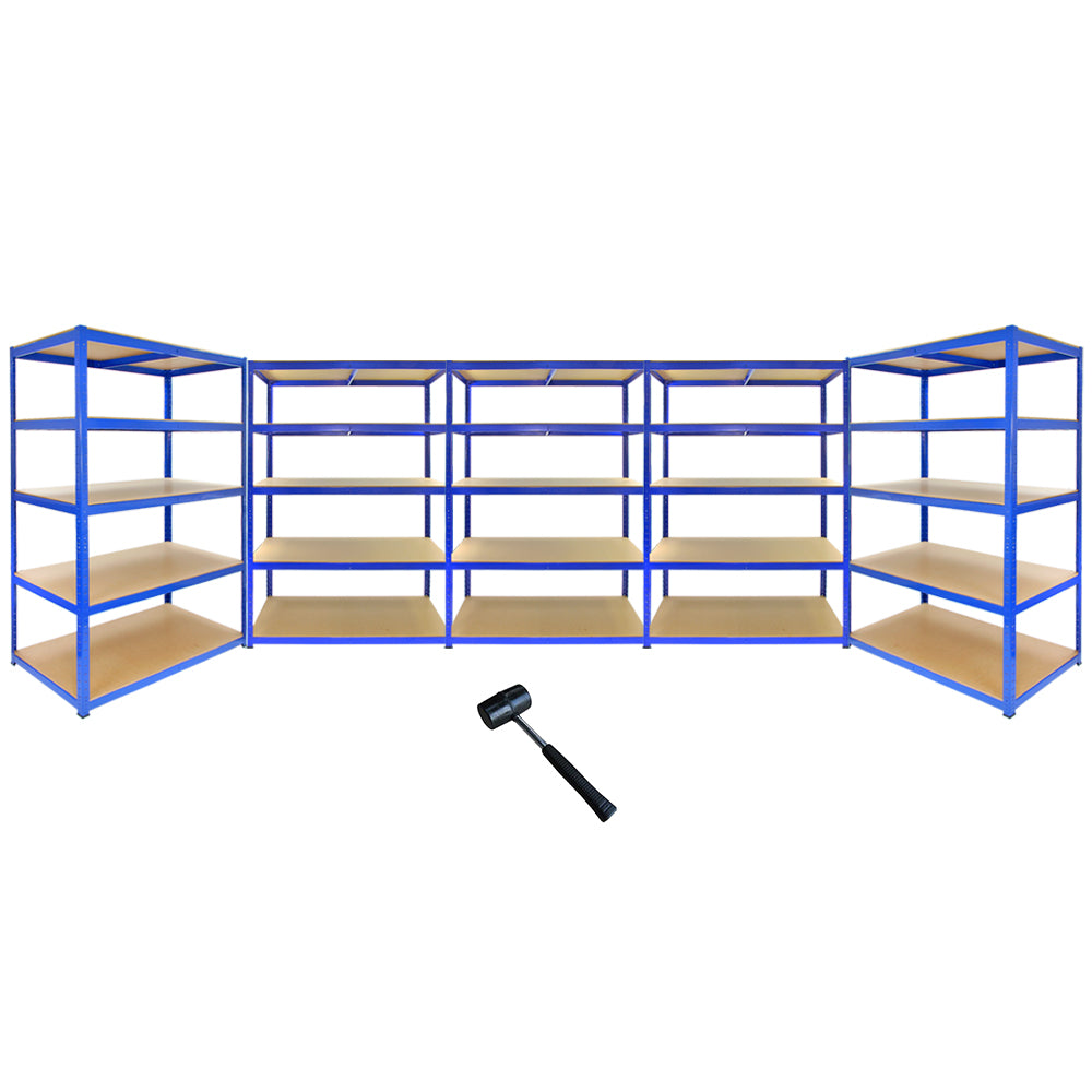 Q-Rax Scaffali T-Rax Acciaio Blu 120 cm 9 Pezzi 280 kg
