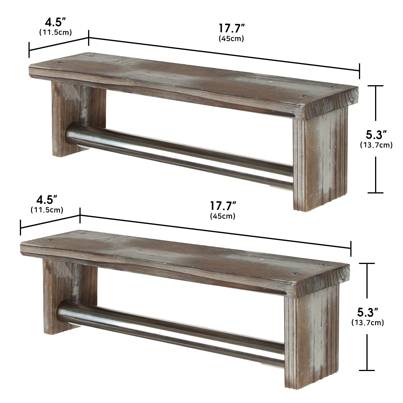 Jackcube Design Bathroom Mensola Porta Asciugamani Legno 2 Pezzi