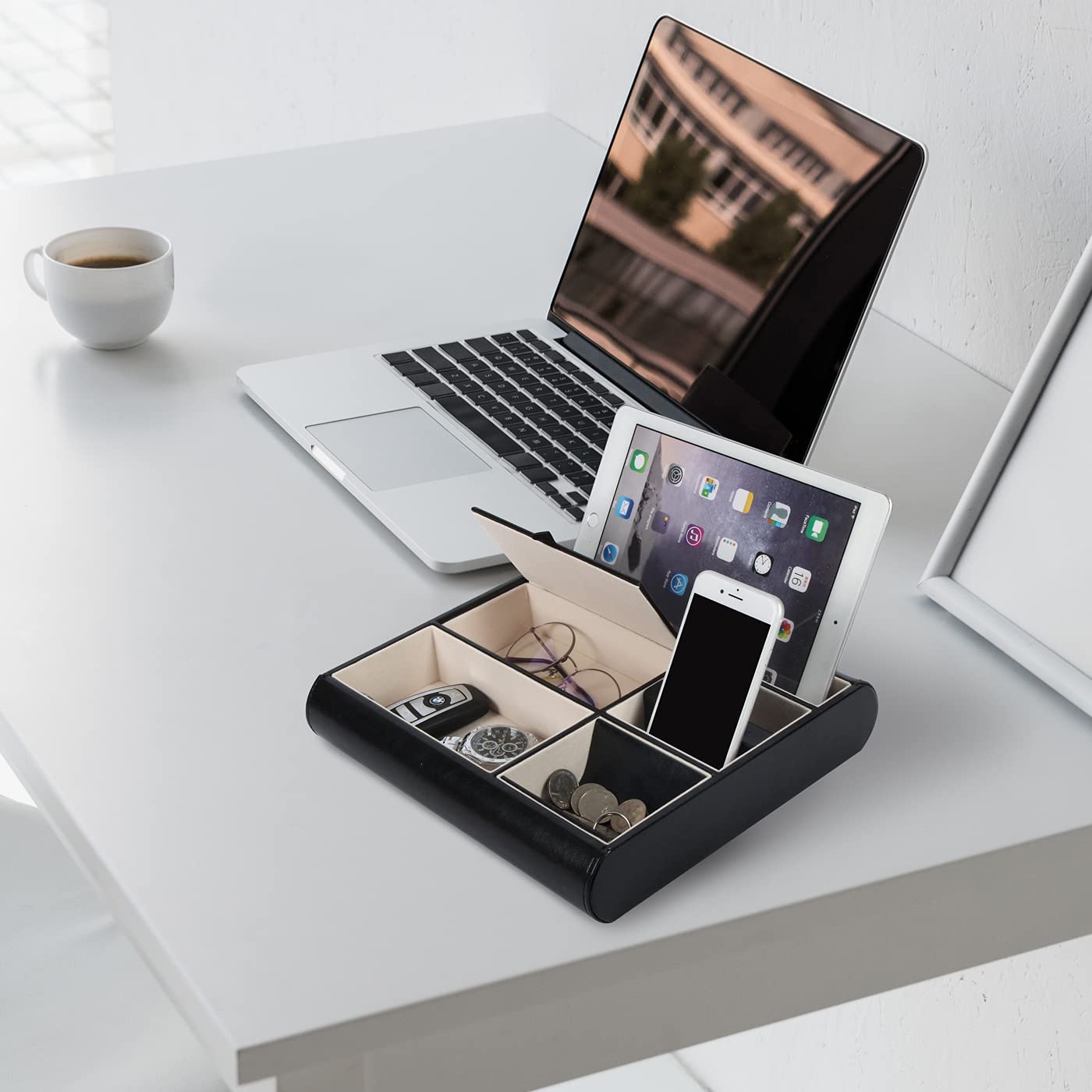 Jackcube Design Dressroom svuotatasche pelle nero 6 scomparti