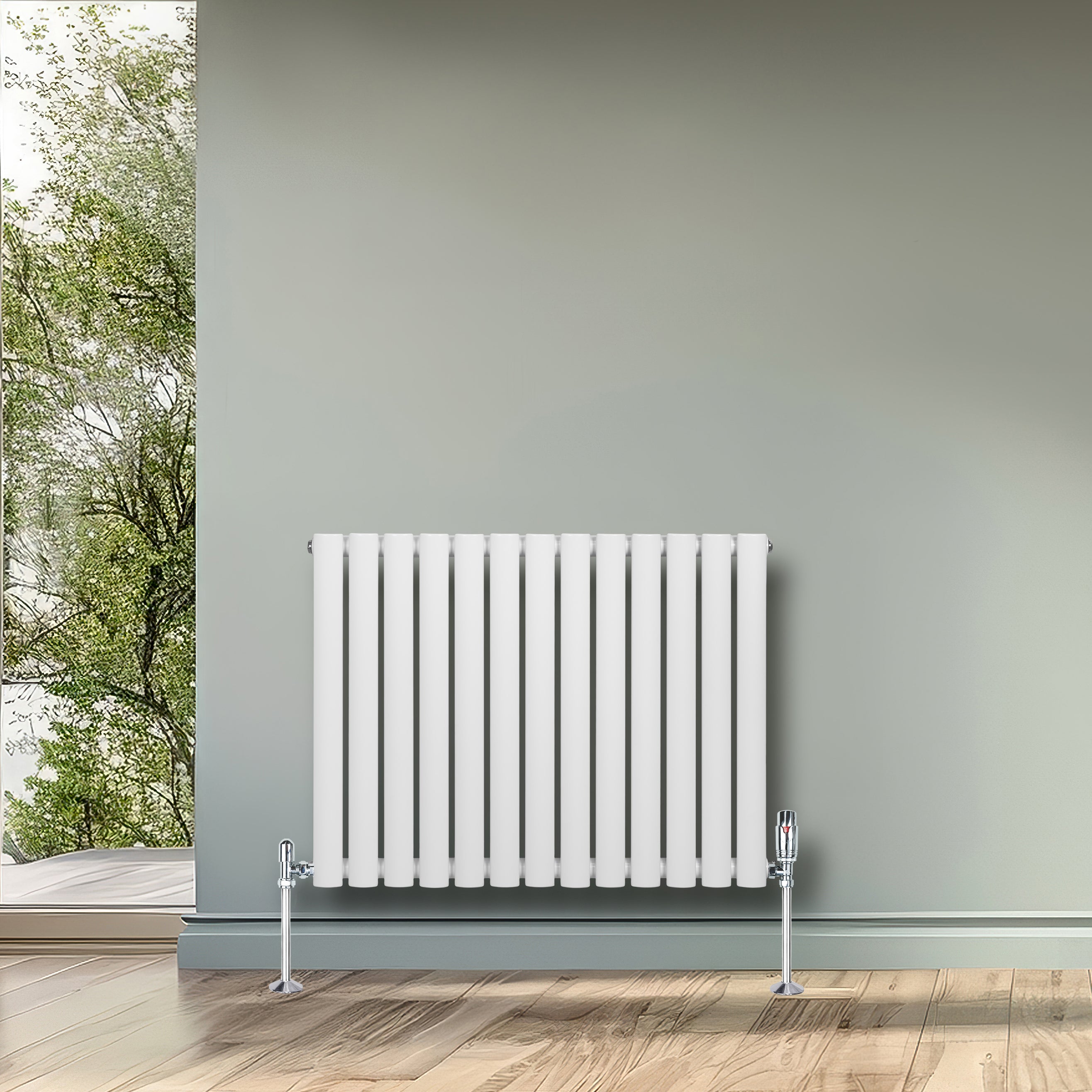 Q-Rax Radiatore Ovale 1 Colonna 600x780 Bianco Acciaio