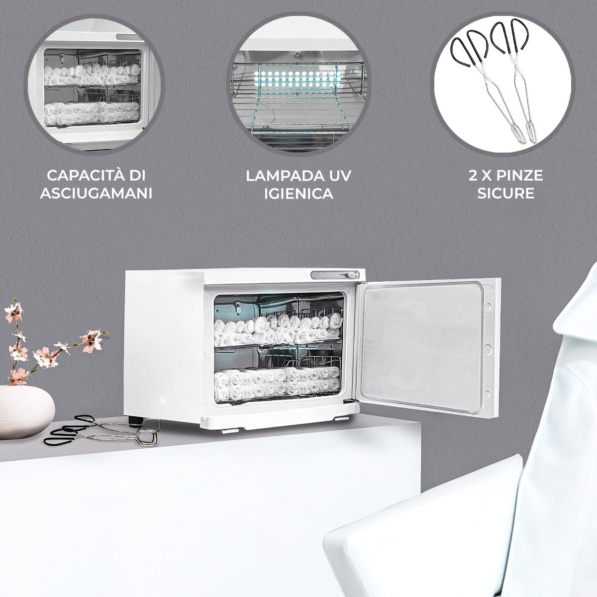 Q-Rax Scaldasalviette Bianco 23 Litri UV 70°C