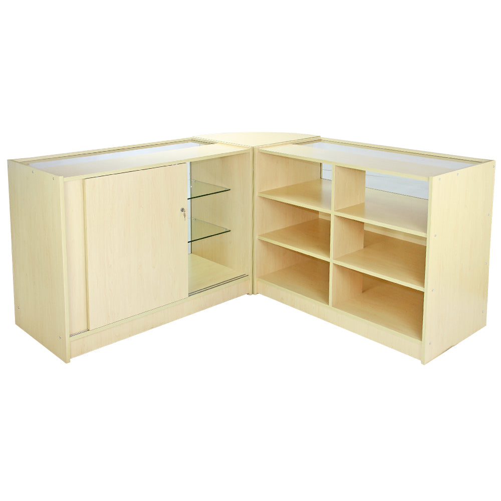 Q-Rax Aquarius set 3 banconi vetrina acero laminato 120cm