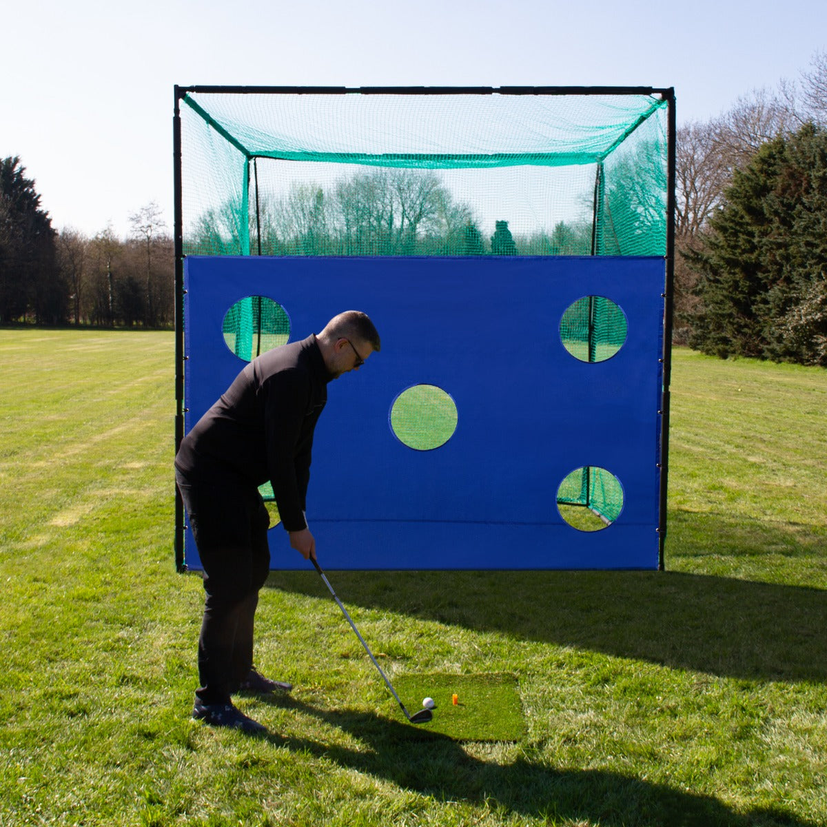 Q-Rax Accessori casa Gabbia Pratica Golf 3x3m con Bersaglio