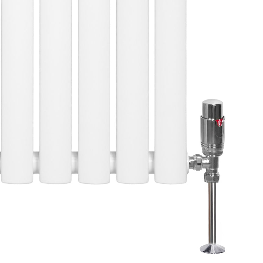Q-Rax Radiatori Tradizionali Ovale Singola radiatore bianco 1800x480 valvole
