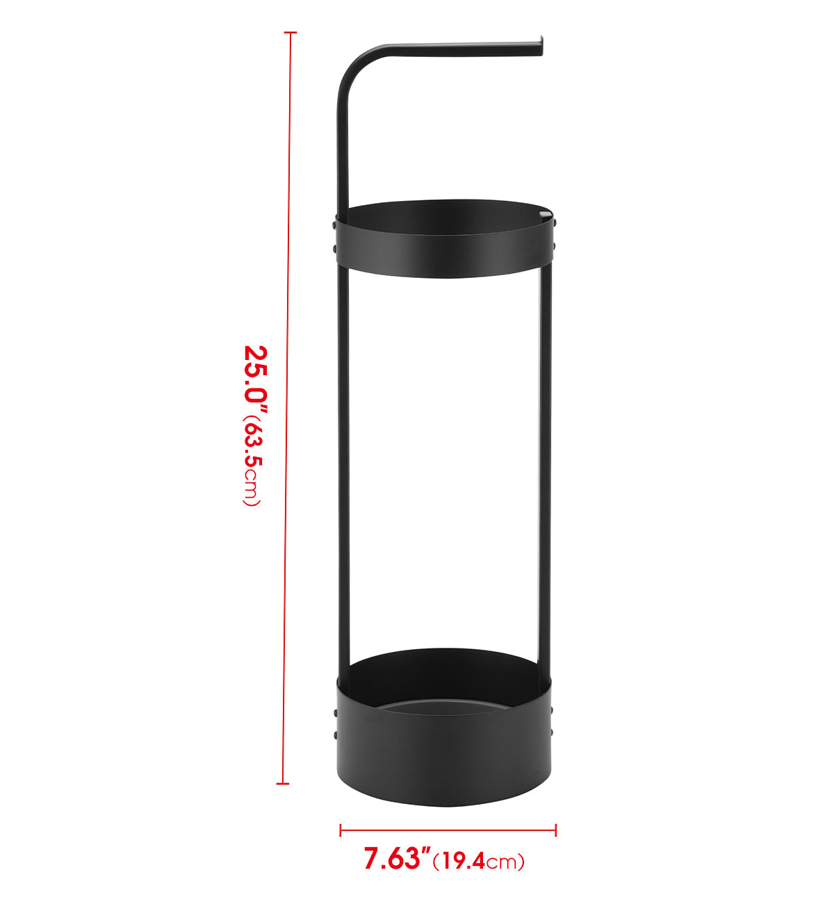 Jackcube Design Entryway Portaombrelli Acciaio Nero 62cm