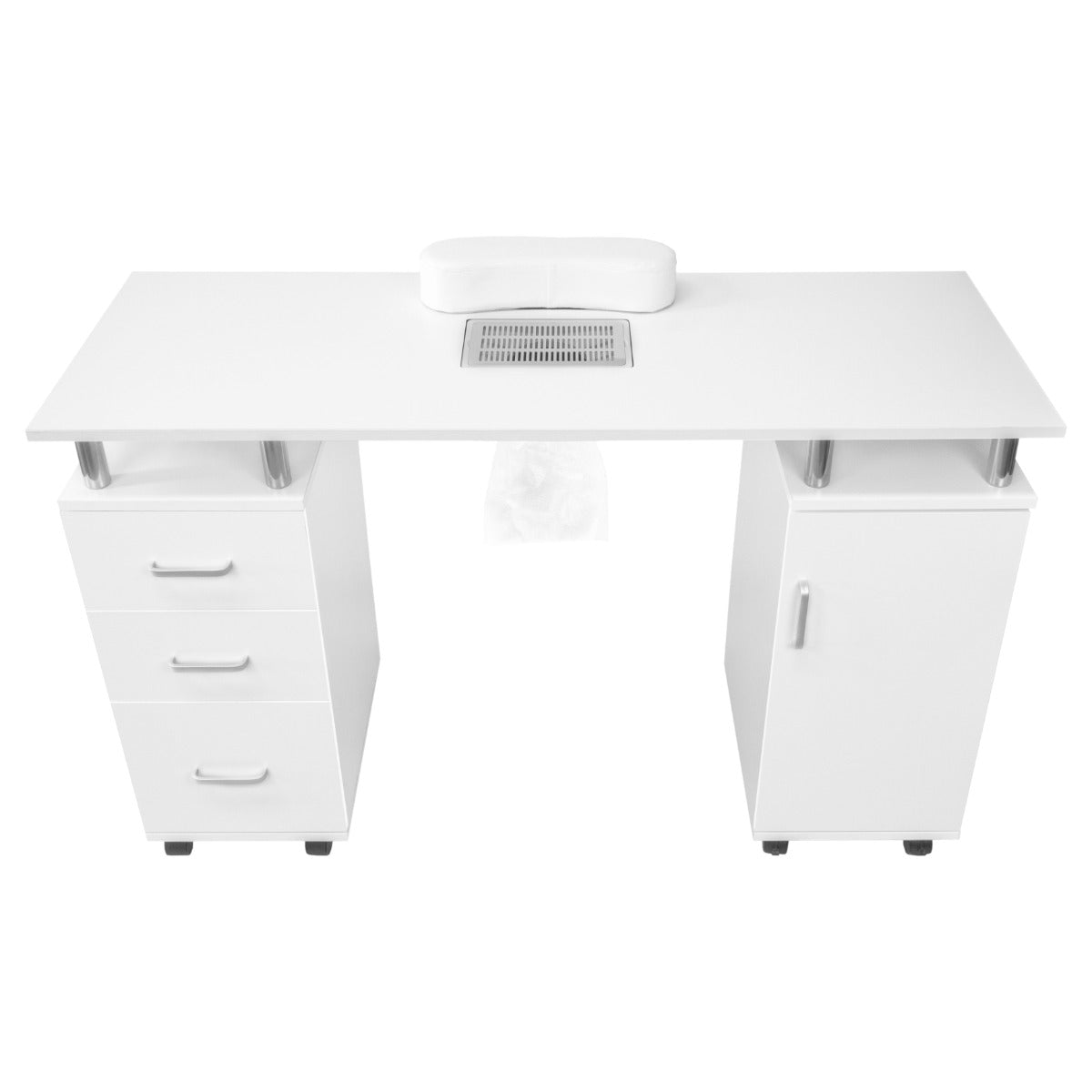 Q-Rax Tavolo Manicure 120cm Bianco con Lampada LED